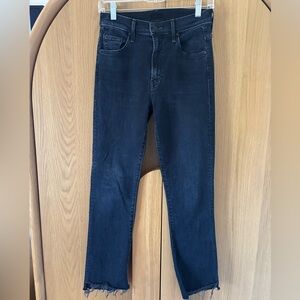 Mother the insider crop step fray jean